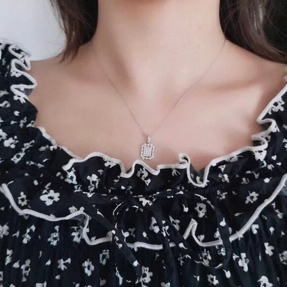 NEW 18k White Gold Diamond Necklace - Picture 5 of 6